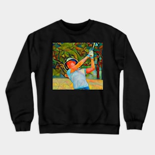 Woman Golfer Painting Crewneck Sweatshirt